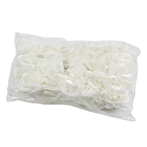Floristik24 Rosas de foam blanco Ø3,5cm 20uds