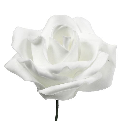 Floristik24 Rosas de espuma blancas Ø5cm 12pcs