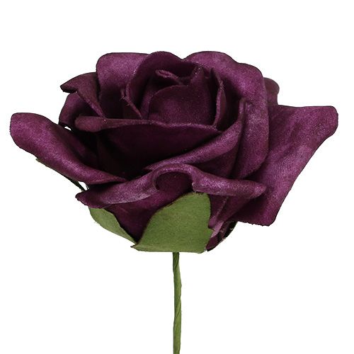 Artículo Rosas de foam Ø7,5cm Malva 18uds