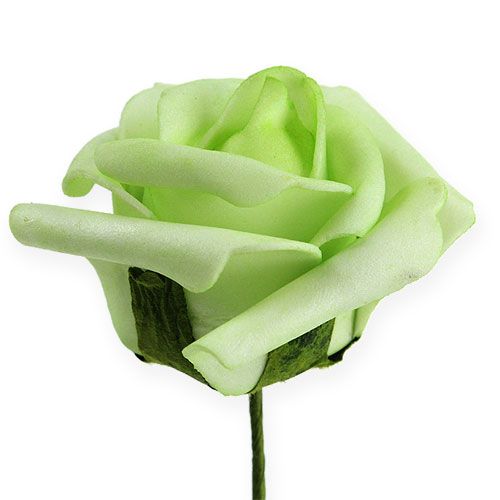 Floristik24 Rosa de espuma Ø 8cm verde 18 piezas