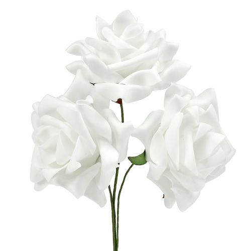 Artículo Rosas de foam blanco Ø10cm 8ud