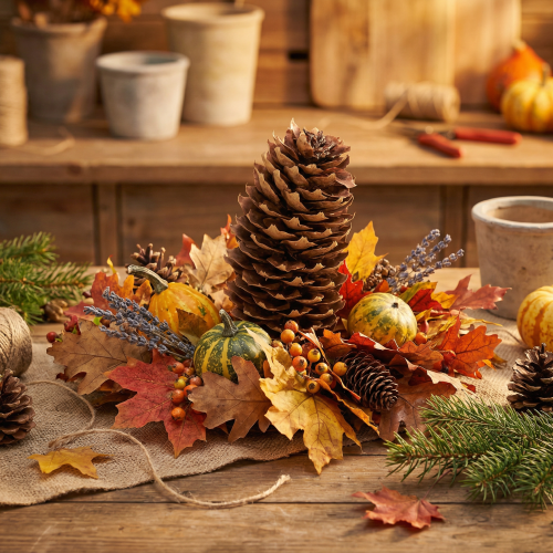 Artículo Piñas naturales, conos decorativos para manualidades, 10-11 cm, 5 piezas