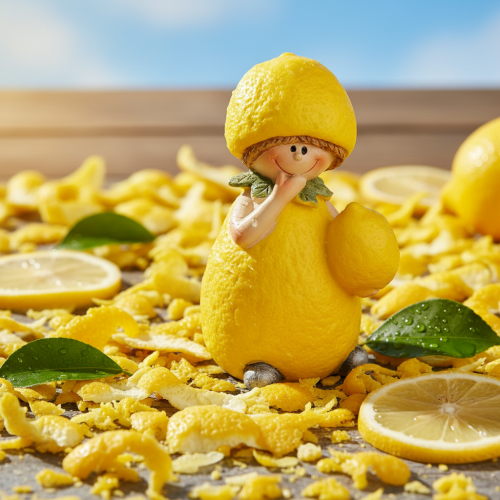 Artículo Figuritas de niño limón Decoración de mesa para verano estilo vintage, salas de estar y balcones 9 cm, 3 pzs