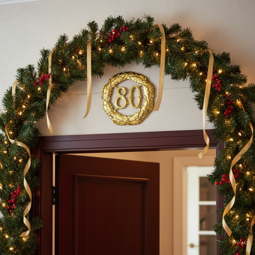 Artículo Aniversario numero 80 en oro Ø40cm