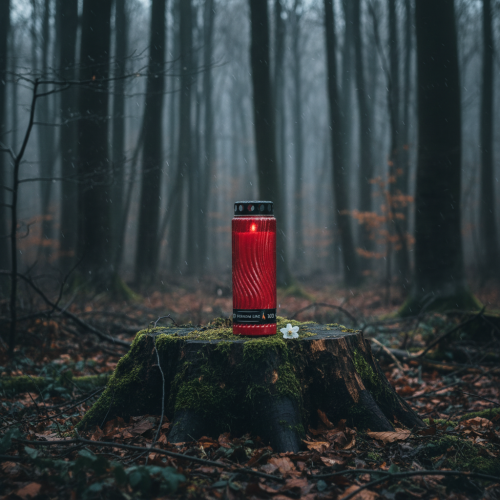 Artículo Tapa para vela grave motivo flor rojo negro 10 días Al.27cm