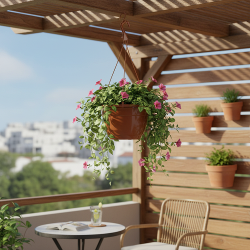 Artículo Cesta colgante Ø25cm terracota