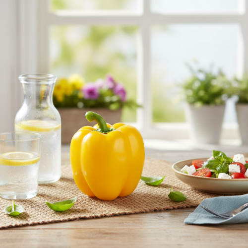 Artículo Chupete de comida decoración verduras pimiento amarillo Al.10cm