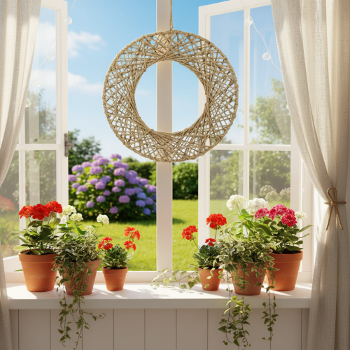 Artículo Anillos decorativos de yute, estilo natural, decoración colgante, estilo boho, Ø38cm, 2 piezas, anillos de metal, decoración de pared, decoración de ventana