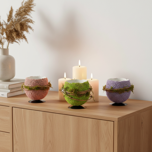 Artículo Cuenco decorativo con forma de huevo de Pascua para decorar la mesa de primavera o Pascua, 9 cm, 4 piezas