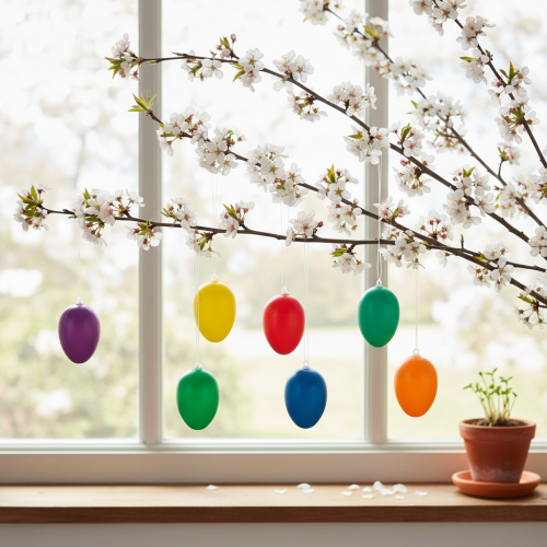 Artículo Adornos de huevos de Pascua para decorar tu casa o jardín en primavera. Artículos decorativos coloridos, 6 cm, 24 piezas.