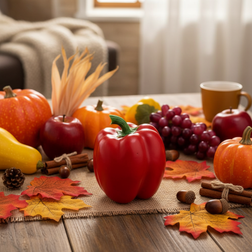 Artículo Chupete de comida rojo pimiento vegetal decorativo Al. 10 cm
