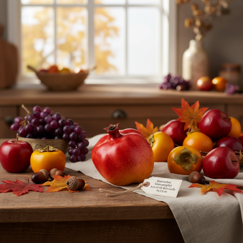 Artículo Fruta artificial granada artificial rojo amarillo 9×11cm