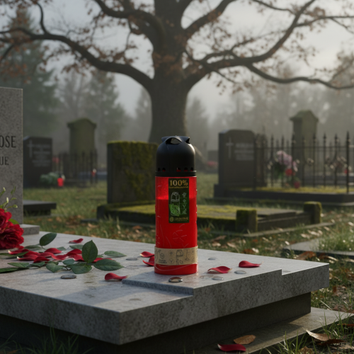 Artículo Vela de tumba de aceite vegetal rojo ICP para recuerdo H24cm