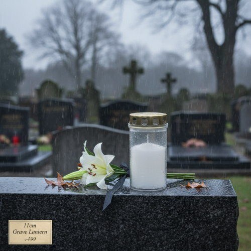 Artículo Velas funerarias, blancas y doradas, Ø5,5 cm, H11,5 cm, 24 horas, 12 unidades