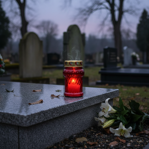 Artículo Vela de tumba para decoración otoñal de tumbas para el Día de Todos los Santos y el Domingo de Difuntos, 13 cm, 8 piezas