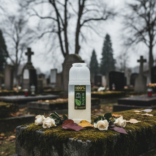 Artículo Vela funeraria blanca, aceite vegetal ICP, duración de la combustión 4 días, H20cm