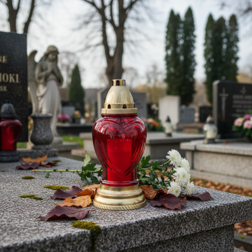 Artículo Farol de cristal con forma de corazón, color rojo, Ø10,5 cm, altura 25,5 cm