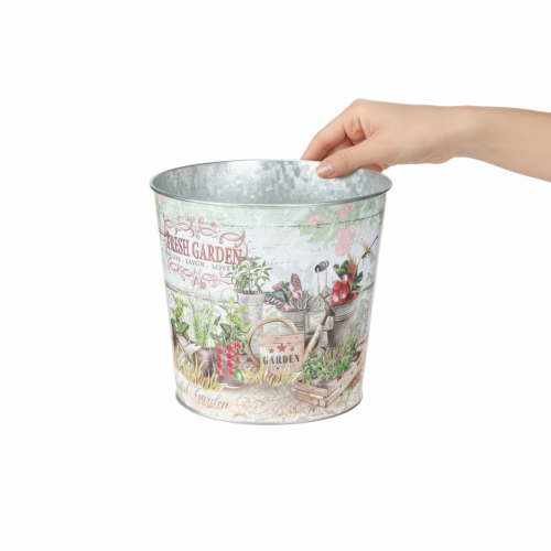 Artículo Macetas pequeñas de metal, de colores, Fresh Garden, 16 cm de alto, 2 unidades.