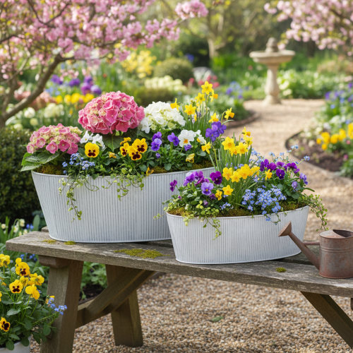 Artículo Bol ovalado de metal en blanco y plata, 32,5 cm/37 cm, juego de 2.