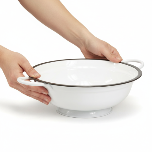 Artículo Bol decorativo de metal en blanco y negro estilo vintage, Ø20,5 cm, 3 piezas