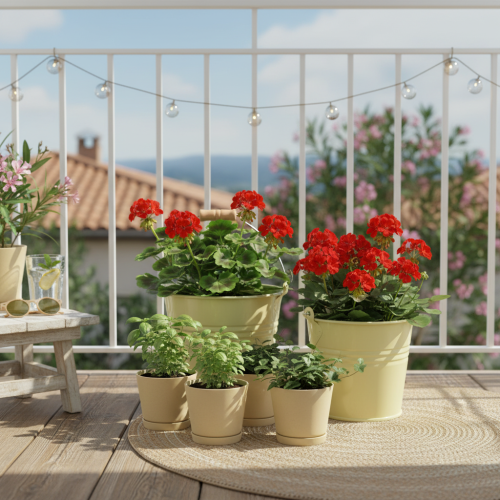 Artículo Maceta metálica tipo cubo con asa, verde/amarillo, 20x17,5x16 cm, 2 unidades