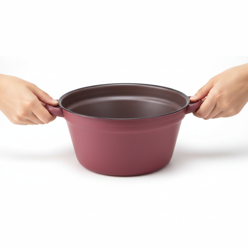 Artículo Cubo metálico con asas, maceta decorativa para plantar, rojo, Ø20,5 cm, H10,5 cm