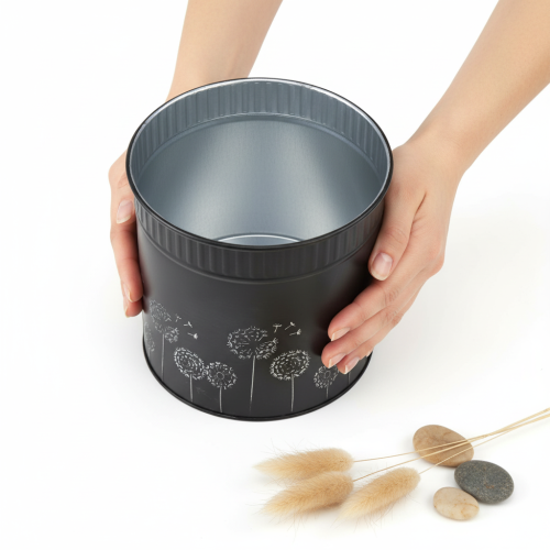 Artículo Maceta con forma de diente de león, negra, Ø15,5 cm, H15,5 cm