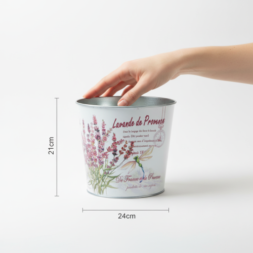Artículo Maceta metálica, jardinera, lavanda, Ø24cm H21cm