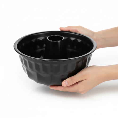 Artículo Molde para pasteles Bundt de metal negro para decoración de cocina, Ø23cm