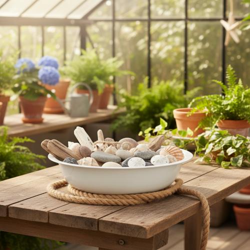 Artículo Bol de metal, con aspecto de esmalte blanco, Ø29cm, H7,5cm