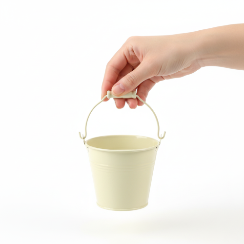 Artículo Cubo con asa, maceta, metal pastel, Ø10cm H8cm, 10 piezas