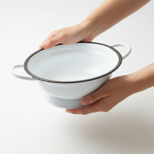 Artículo Bol decorativo de metal, blanco y negro, Ø16,5 cm, H6,5 cm, 4 piezas