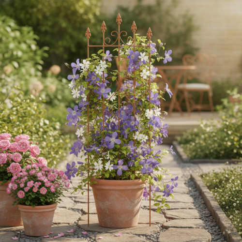 Artículo Enrejado con motivo de corazón Soporte para plantas trepadoras de estilo romántico para caminos de jardín o terrazas, 101 cm