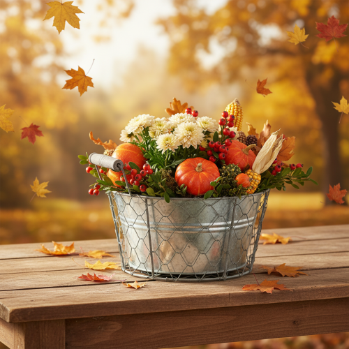 Artículo Cesta para plantas con inserto, cesta de alambre, macetero, plata primaveral, blanqueado, estilo shabby chic, Ø22cm H17.5cm