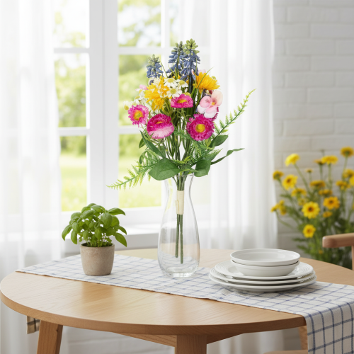 Artículo Ramo de flores artificiales, decoración primaveral para salón y oficina, 37cm