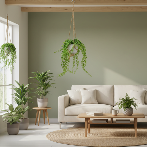 Cesta colgante suculentas plantas artificiales en maceta 46cm | Floristik24.es