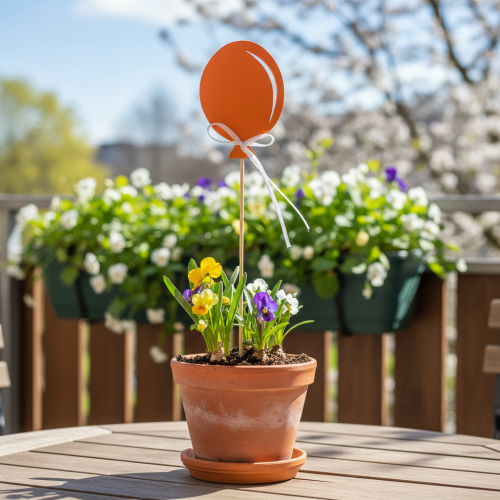 Tapón de flores ramo decoración pastel topper globo naranja 28cm 8 piezas | Floristik24.es