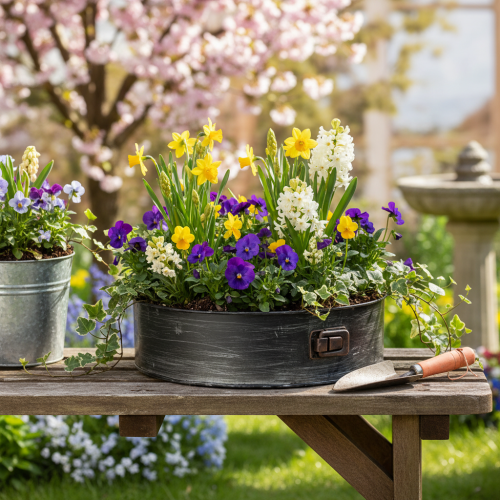 Artículo Maceta, bandeja decorativa para hornear, molde desmontable para plantar, decoración de metal Ø24cm H7.5cm