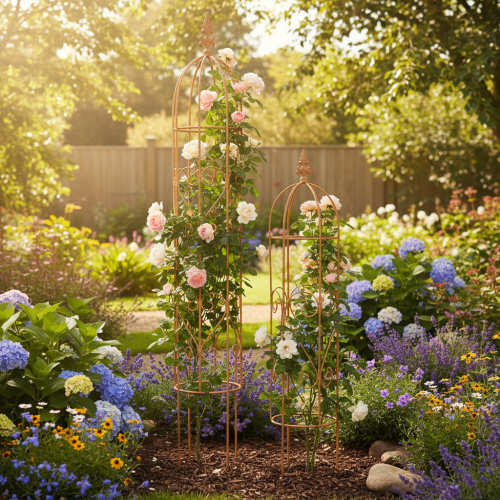 Artículo Enrejado de jardín, soporte para rosales y otras plantas trepadoras, diseño de jardín ideal, 108 cm, juego de 2.