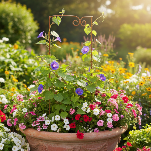 Artículo Enrejado, ayuda para trepar, elemento decorativo curvo para macizos de flores y macetas, 75 cm