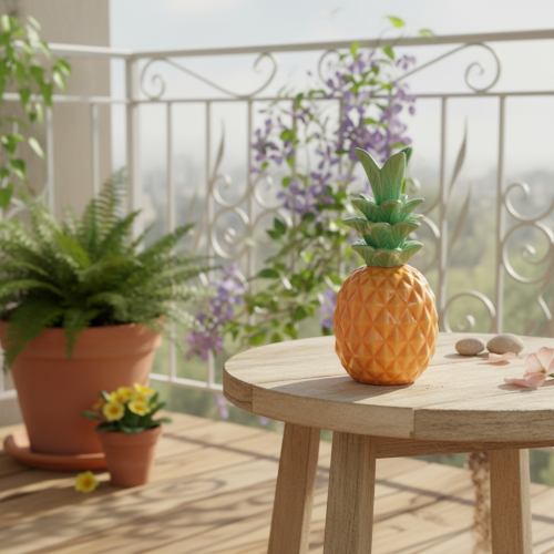 Artículo Piña decorativa de cerámica, decoración de cerámica colorida, surtido, 17 cm, 3 piezas