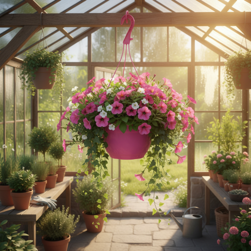 Cesta colgante macetero rosa con agujeros Ø25cm H50cm | Floristik24.es