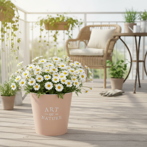 Artículo Maceta de zinc, jardinera de metal, rosa antigua, Ø22cm H21cm