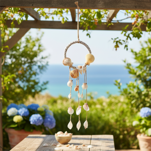 Artículo Decoración de conchas para colgar Decoración colgante marítima Ø14,5cm H65cm
