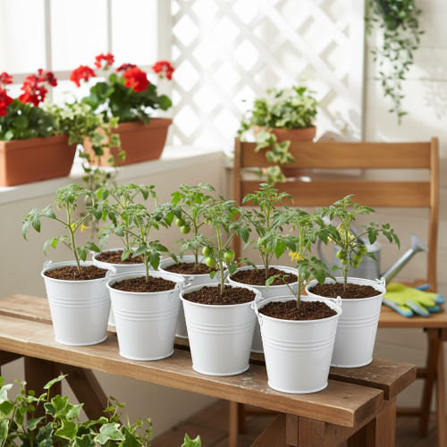 Artículo Cubos metálicos, blancos, Ø12cm, H10cm, 8 unidades