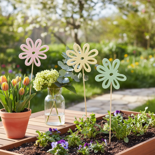Artículo Adornos florales decorativos para dar un toque primaveral a macetas y jarrones (16 piezas)
