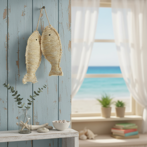 Colgante decorativo náutico, pez decorativo para colgar, 32 cm de alto. | Floristik24.es