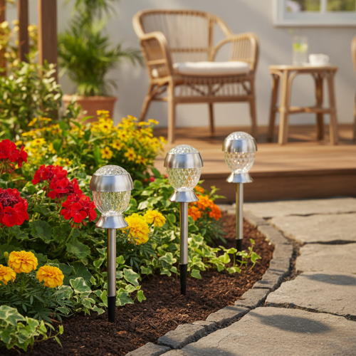 Lámparas solares de bola con estaca para jardín, set de 4, 36 cm | Floristik24.es