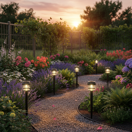 Luces solares de jardín con estaca para fijar al suelo, lámparas de exterior para caminos de jardín, 35 cm, 6 unidades. | Floristik24.es