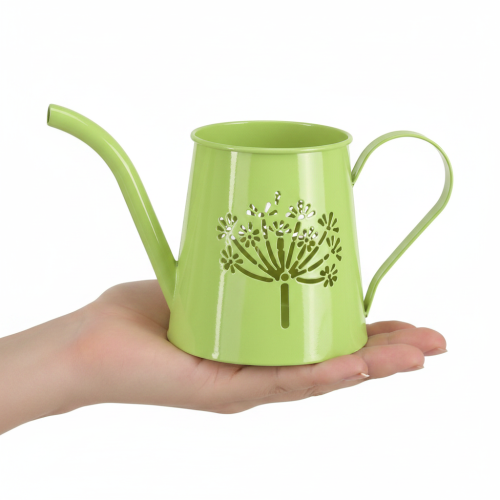 Regadera decorativa de metal con diseño de diente de león, color verde, 12 cm de alto, 2 piezas, jarrón decorativo, estilo shabby chic. | Floristik24.es